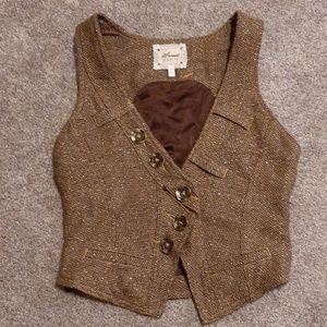 Sweet by Miss Me Tweed Brown Shimmer vest SM